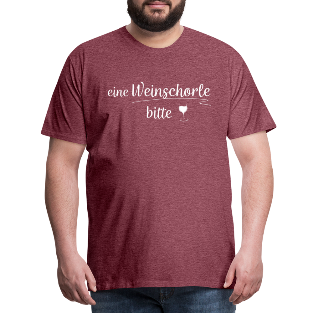 eine Weinschorle bitte - Männer T-Shirt - Bordeauxrot meliert