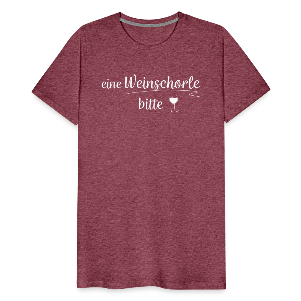 eine Weinschorle bitte - Männer T-Shirt - Bordeauxrot meliert