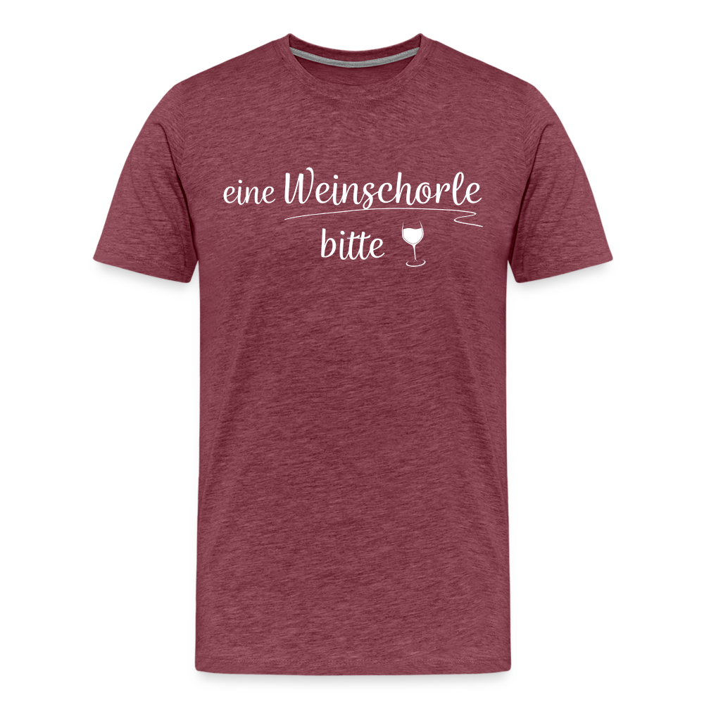 eine Weinschorle bitte - Männer T-Shirt - Bordeauxrot meliert
