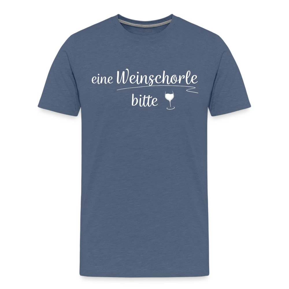 eine Weinschorle bitte - Männer T-Shirt - Blau meliert