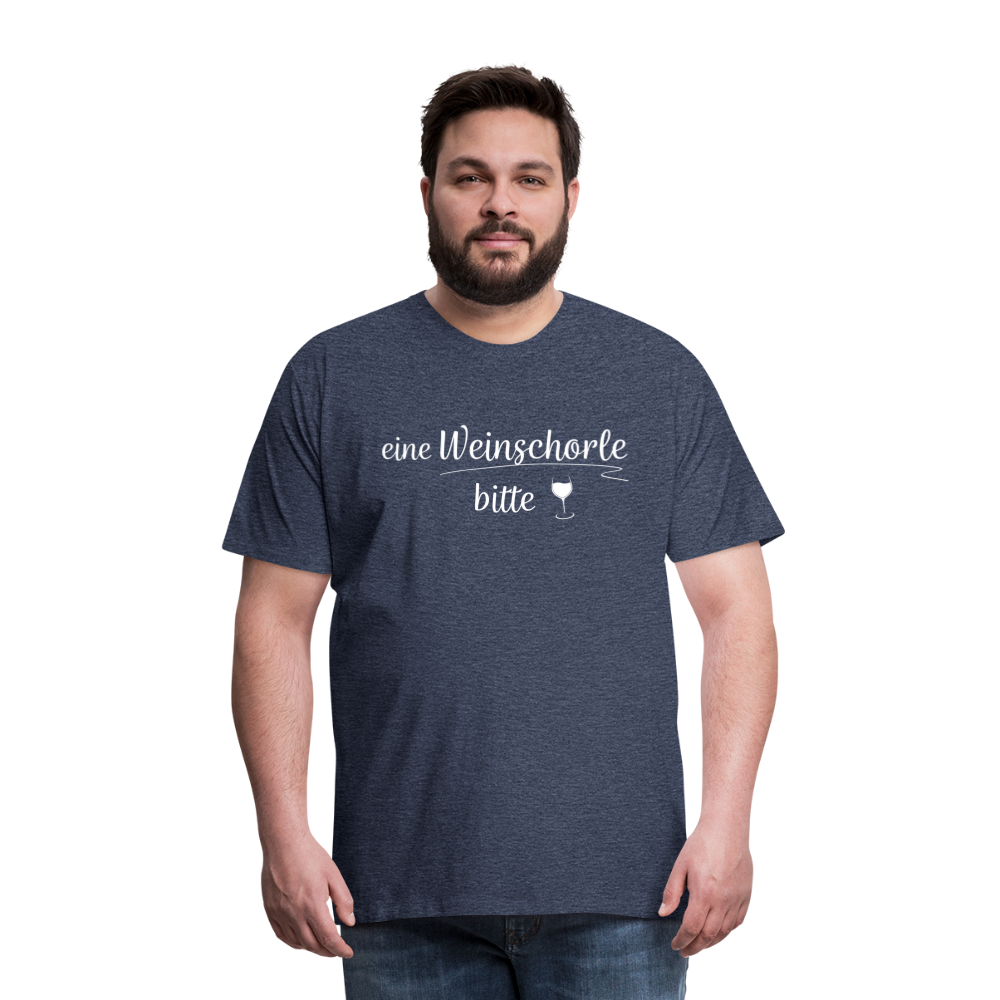 eine Weinschorle bitte - Männer T-Shirt - Blau meliert
