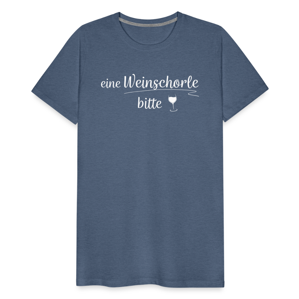 eine Weinschorle bitte - Männer T-Shirt - Blau meliert