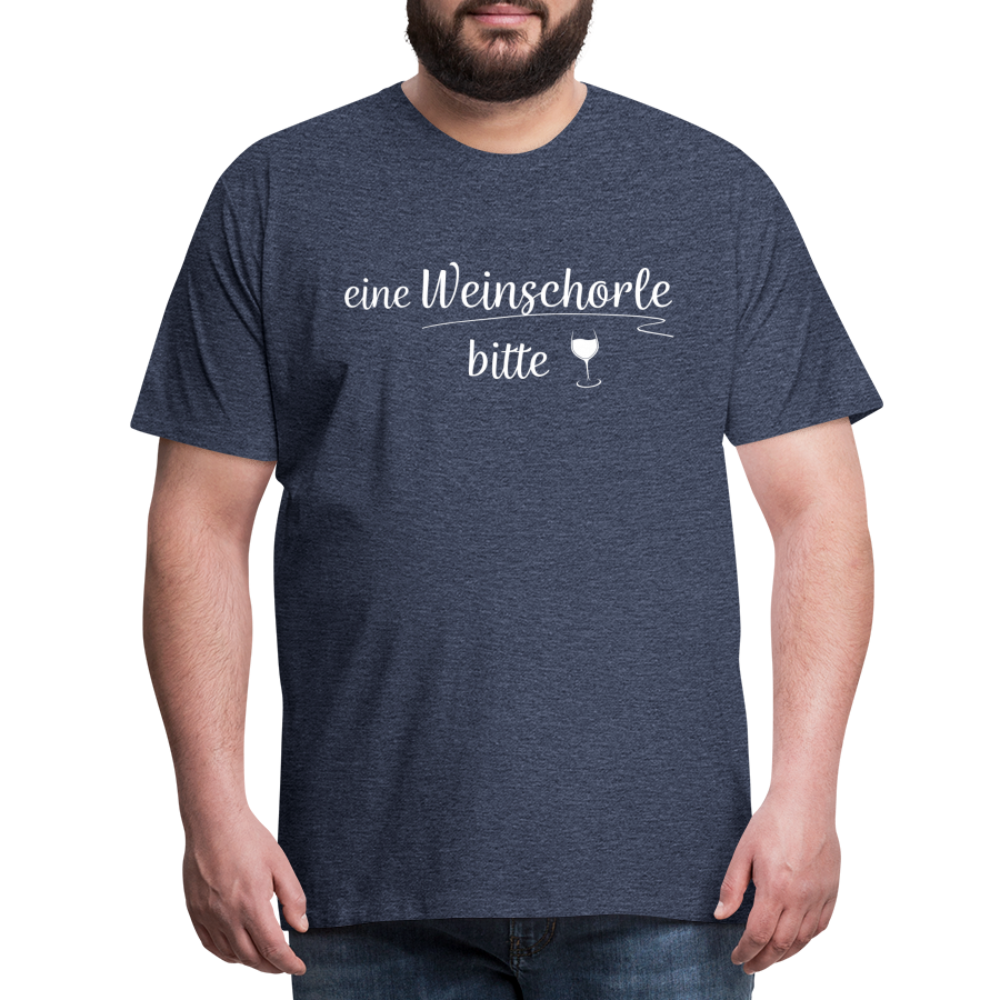 eine Weinschorle bitte - Männer T-Shirt - Blau meliert
