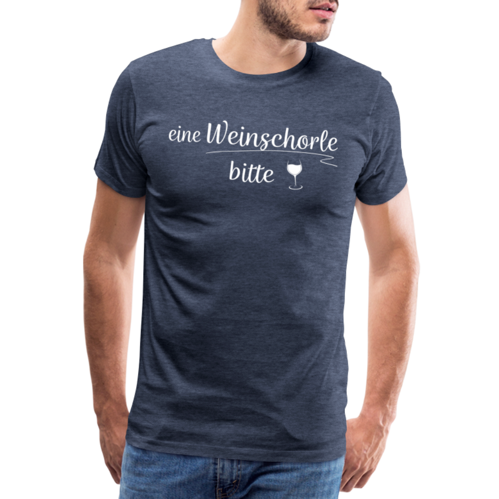 eine Weinschorle bitte - Männer T-Shirt - Blau meliert