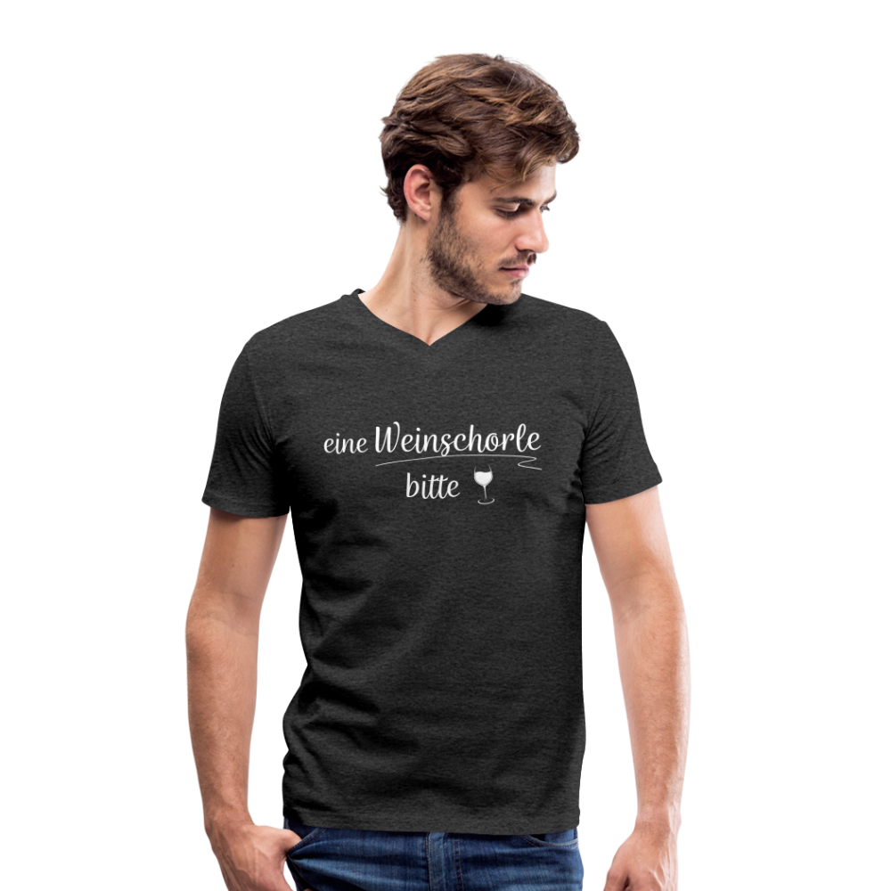 eine Weinschorle bitte - Männer T-Shirt mit V-Ausschnitt aus 100% Bio-Baumwolle - Anthrazit