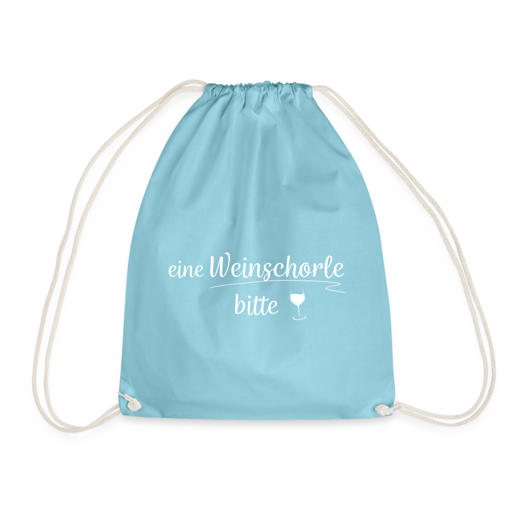 eine Weinschorle bitte - Turnbeutel aus 100% Baumwolle - Aqua