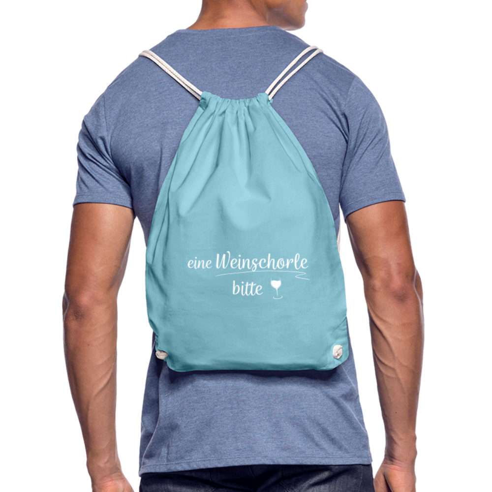 eine Weinschorle bitte - Turnbeutel aus 100% Baumwolle - Aqua