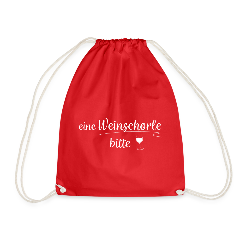 eine Weinschorle bitte - Turnbeutel aus 100% Baumwolle - Rot