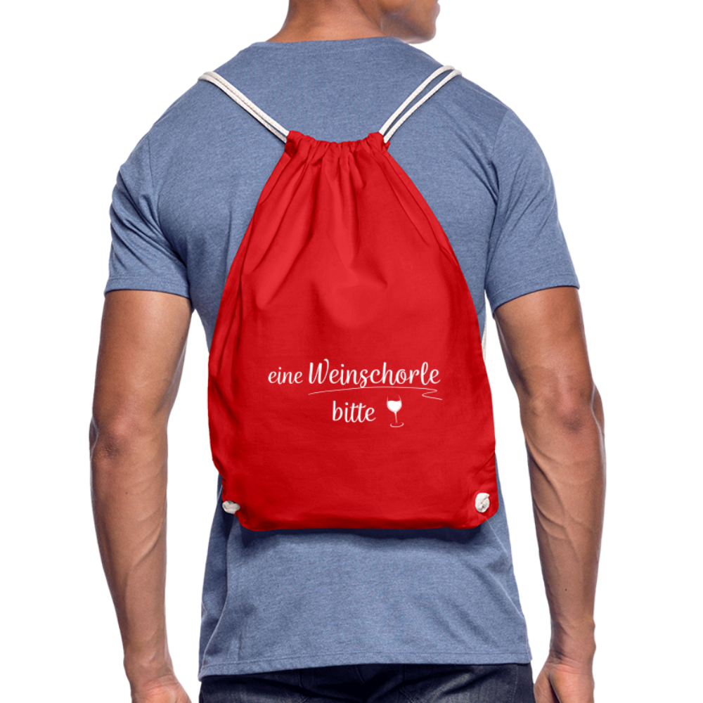 eine Weinschorle bitte - Turnbeutel aus 100% Baumwolle - Rot
