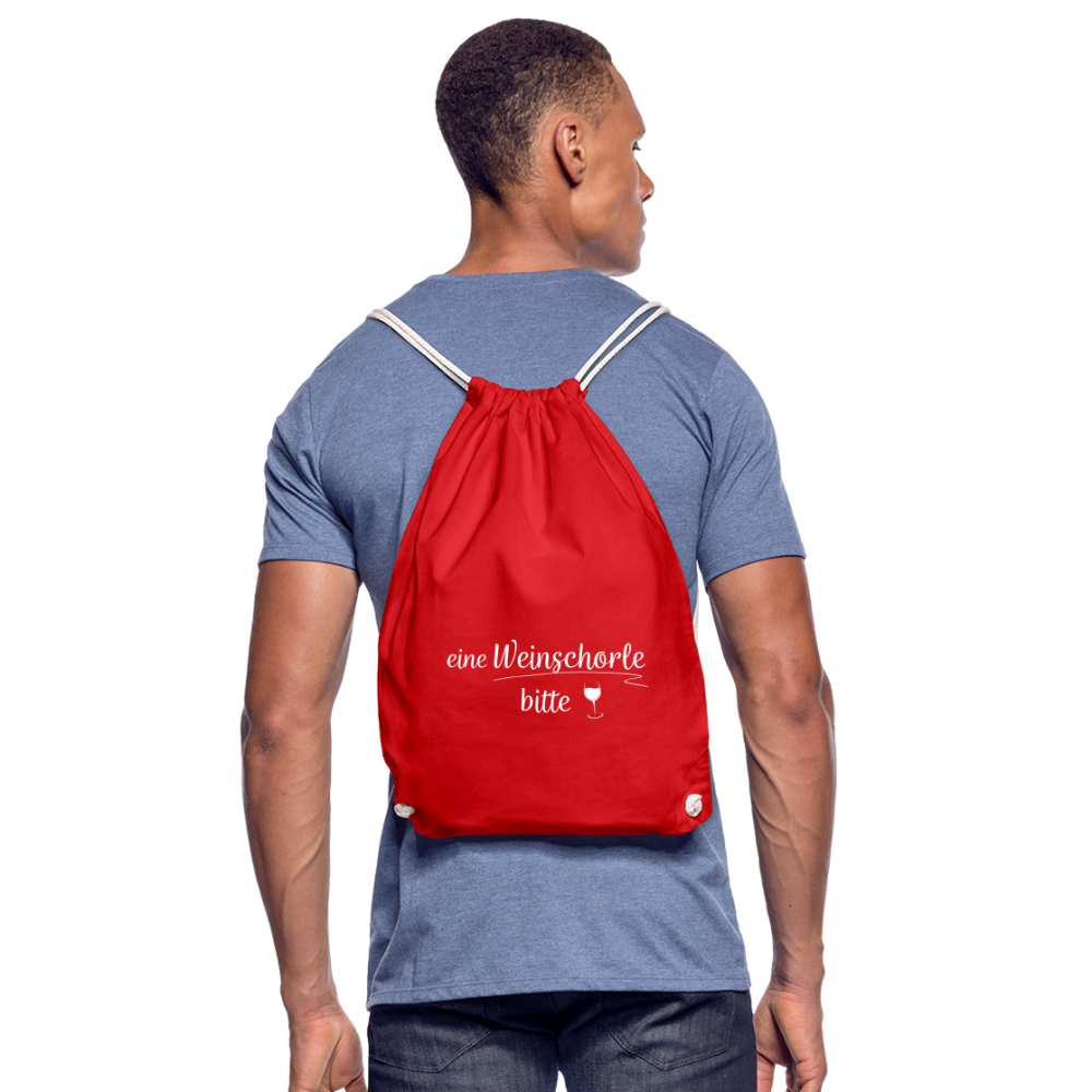 eine Weinschorle bitte - Turnbeutel aus 100% Baumwolle - Rot