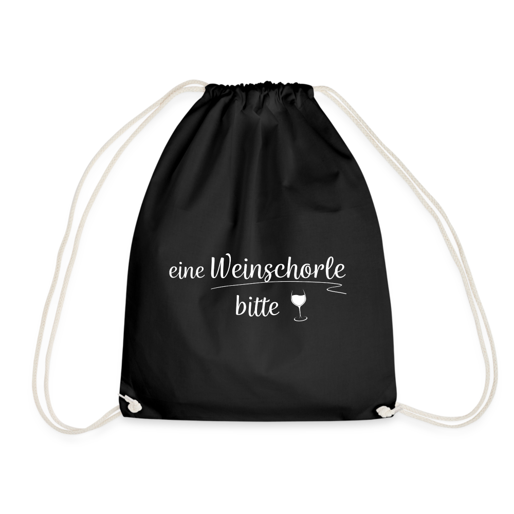 eine Weinschorle bitte - Turnbeutel aus 100% Baumwolle - Schwarz
