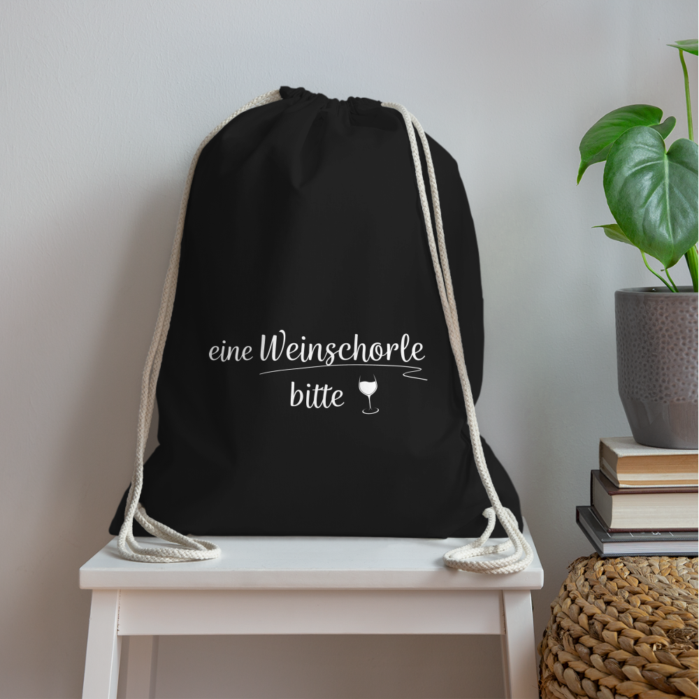 eine Weinschorle bitte - Turnbeutel aus 100% Baumwolle - Schwarz