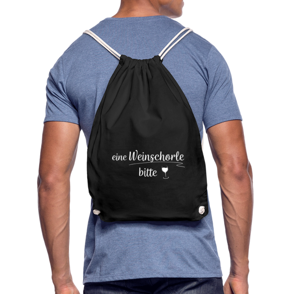 eine Weinschorle bitte - Turnbeutel aus 100% Baumwolle - Schwarz
