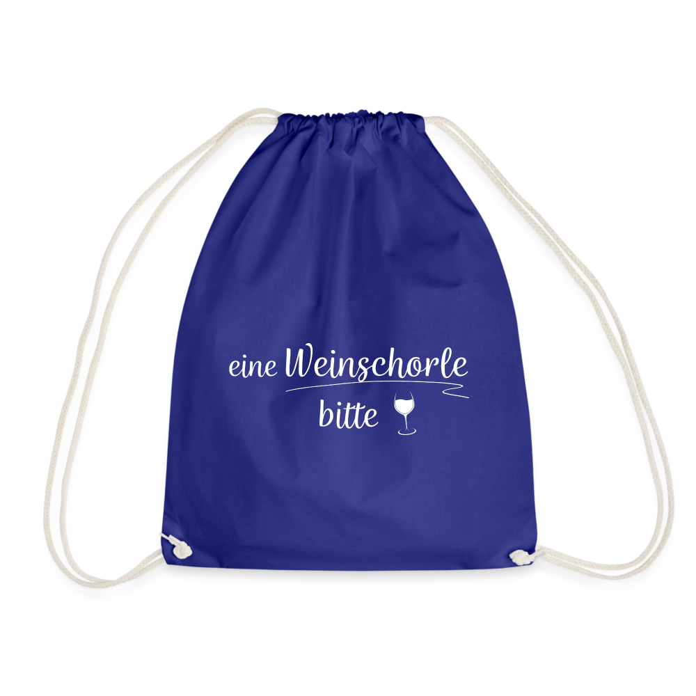 eine Weinschorle bitte - Turnbeutel aus 100% Baumwolle - Königsblau