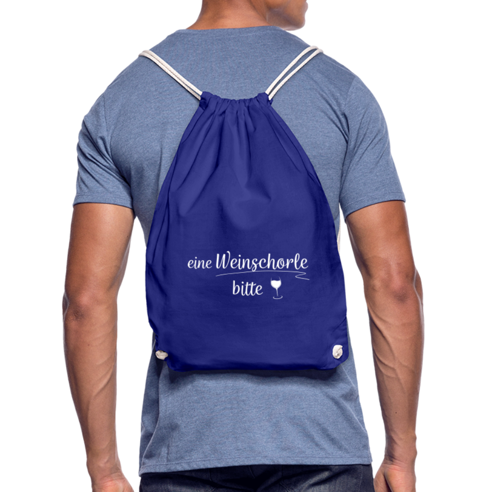 eine Weinschorle bitte - Turnbeutel aus 100% Baumwolle - Königsblau