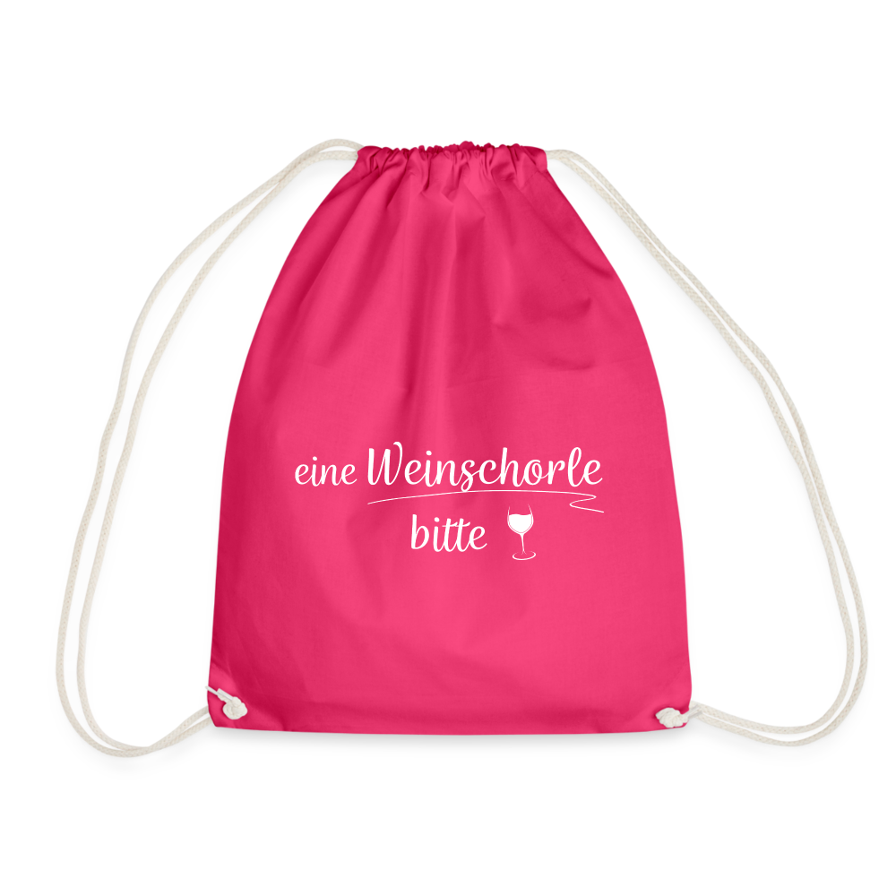 eine Weinschorle bitte - Turnbeutel aus 100% Baumwolle - Fuchsia