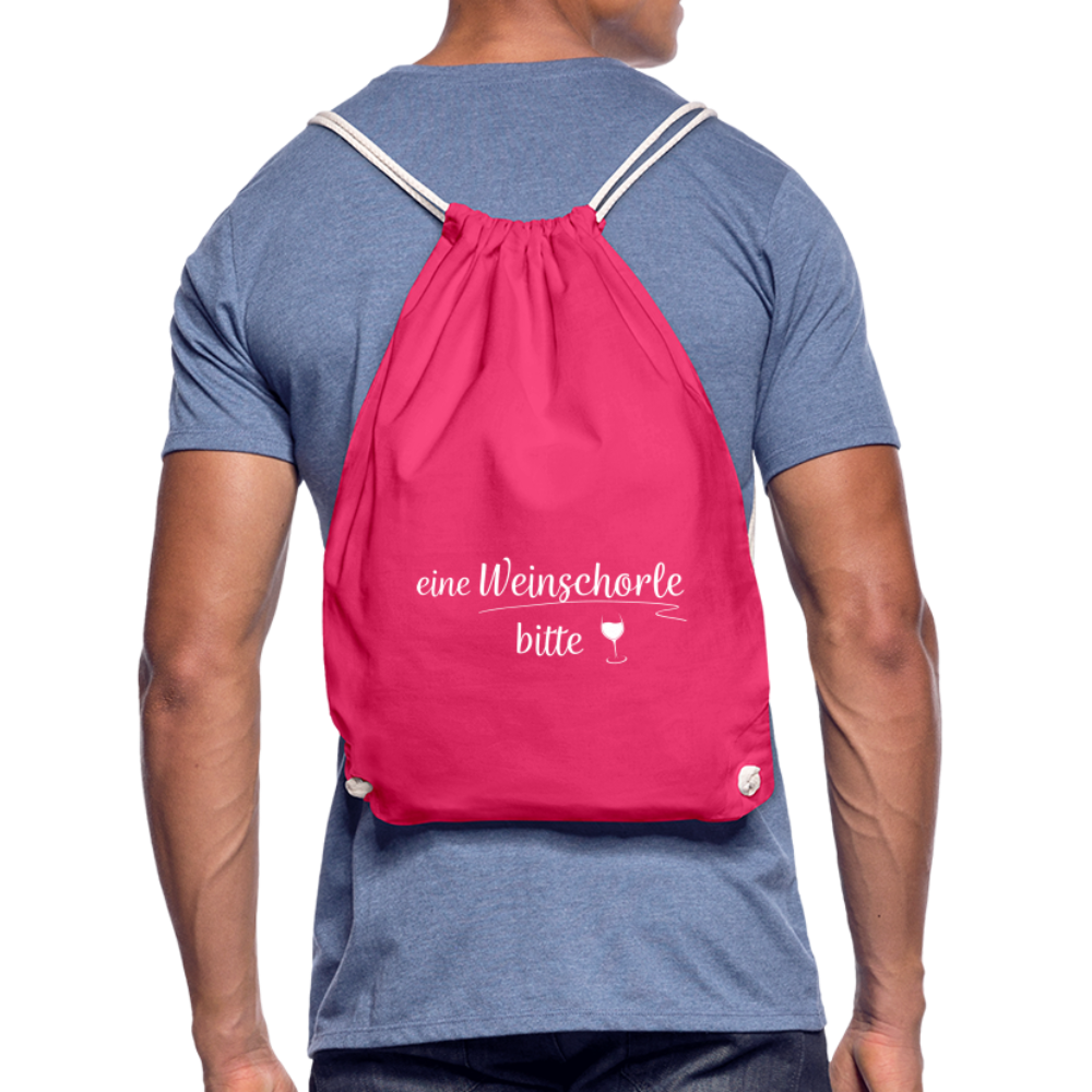 eine Weinschorle bitte - Turnbeutel aus 100% Baumwolle - Fuchsia