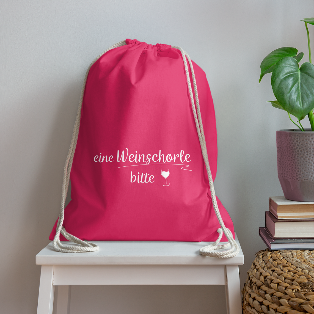 eine Weinschorle bitte - Turnbeutel aus 100% Baumwolle - Fuchsia