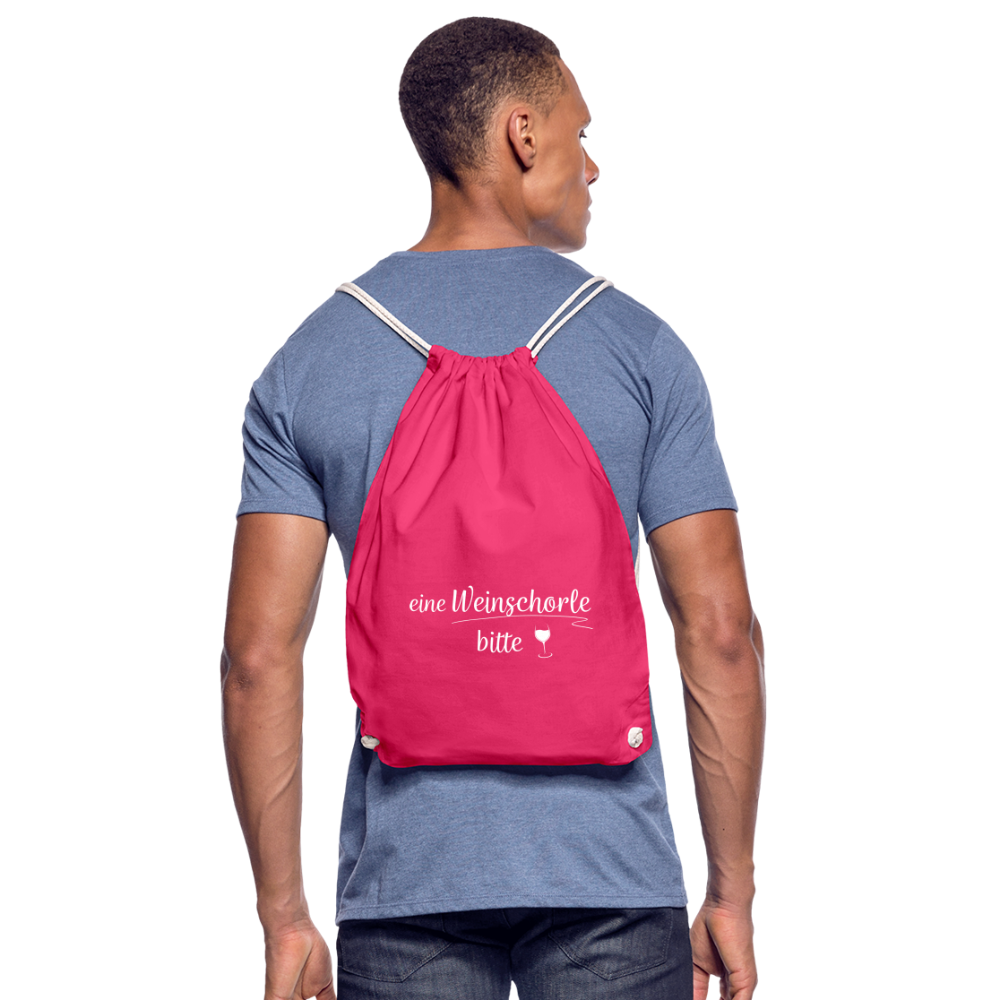 eine Weinschorle bitte - Turnbeutel aus 100% Baumwolle - Fuchsia