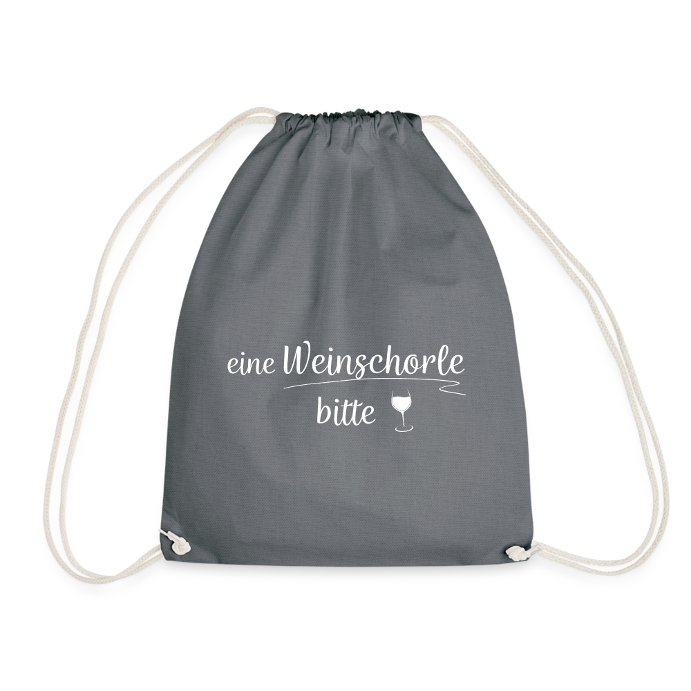 eine Weinschorle bitte - Turnbeutel aus 100% Baumwolle - Grau