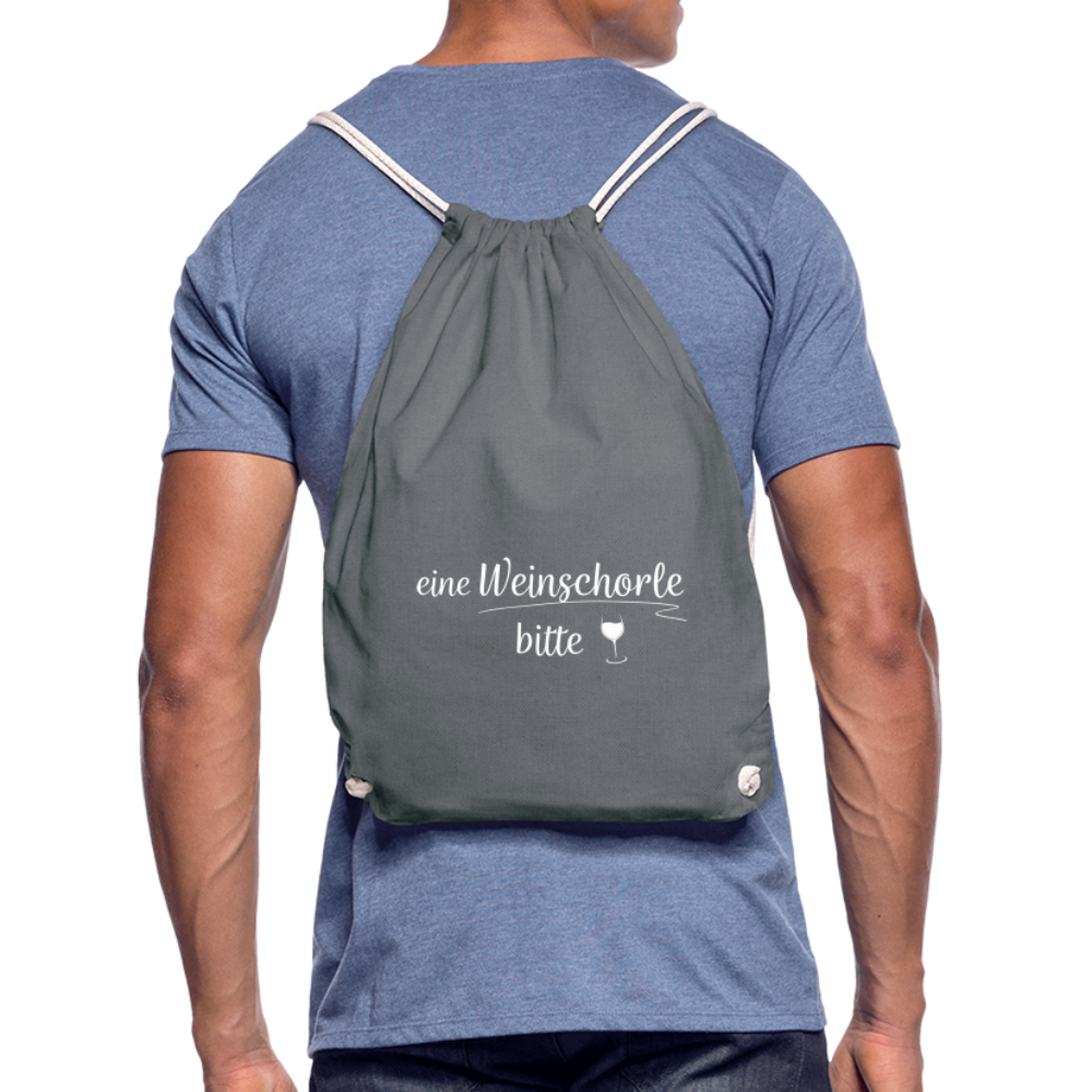 eine Weinschorle bitte - Turnbeutel aus 100% Baumwolle - Grau