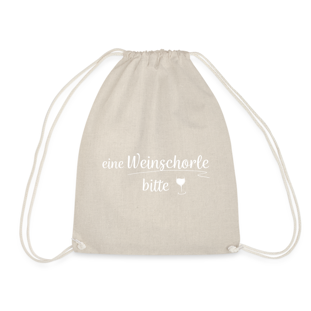 eine Weinschorle bitte - Turnbeutel aus 100% Baumwolle - Natur