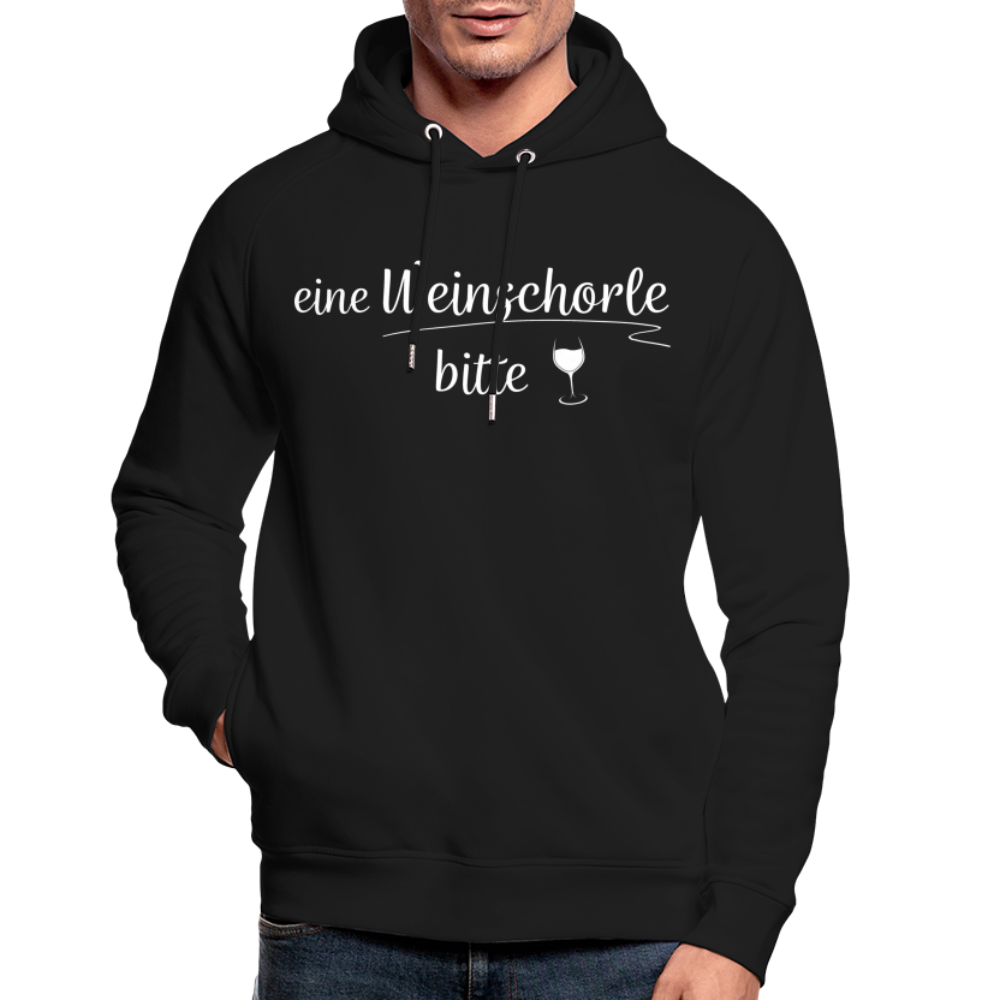 eine Weinschorle bitte - Unisex Bio-Hoodie - Schwarz