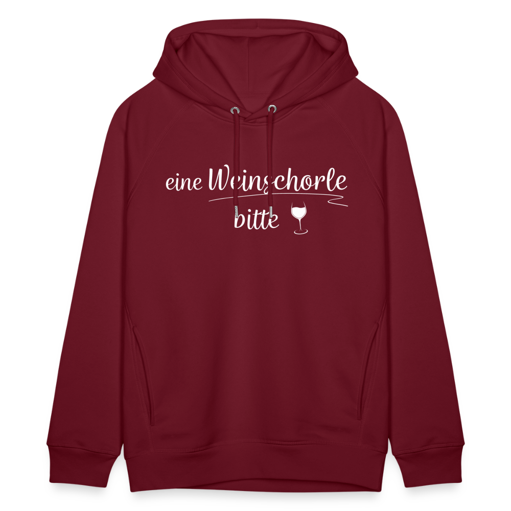 eine Weinschorle bitte - Unisex Bio-Hoodie - Burgunderrot