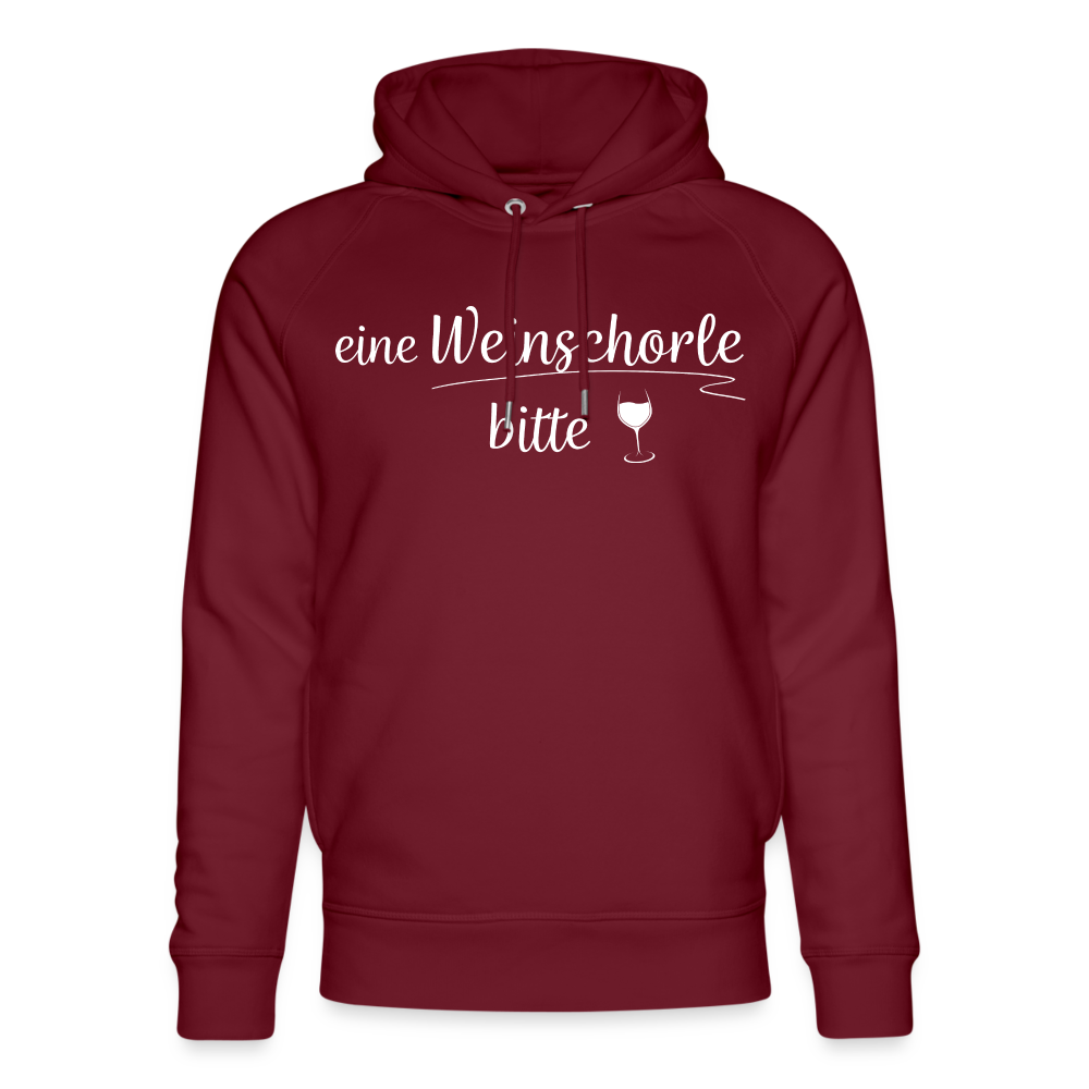 eine Weinschorle bitte - Unisex Bio-Hoodie - Burgunderrot