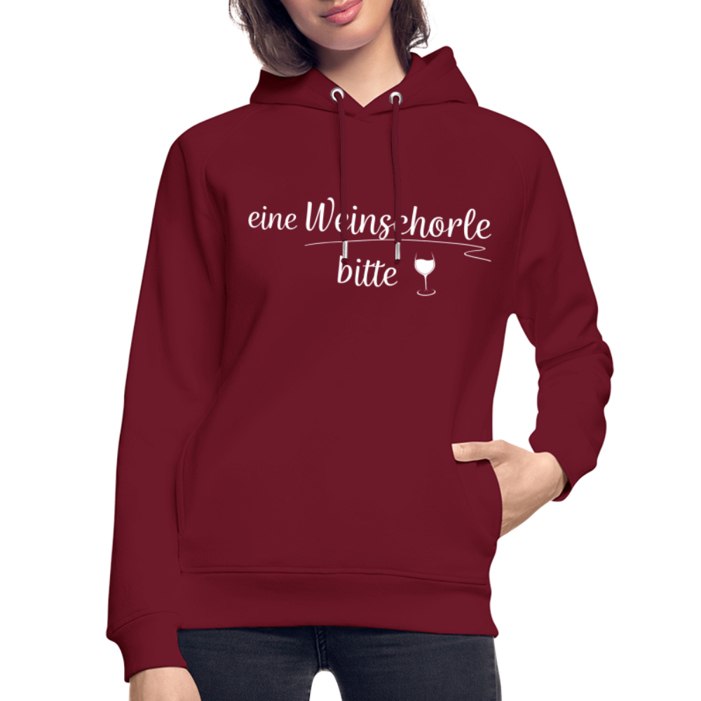 eine Weinschorle bitte - Unisex Bio-Hoodie - Burgunderrot