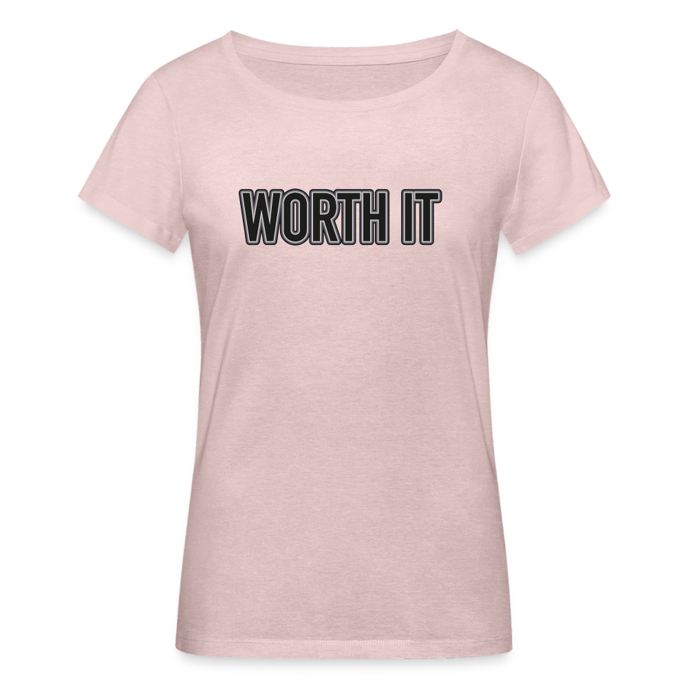 Worth it - Frauen T-Shirt aus 100% Bio-Baumwolle - Rosa-Creme meliert