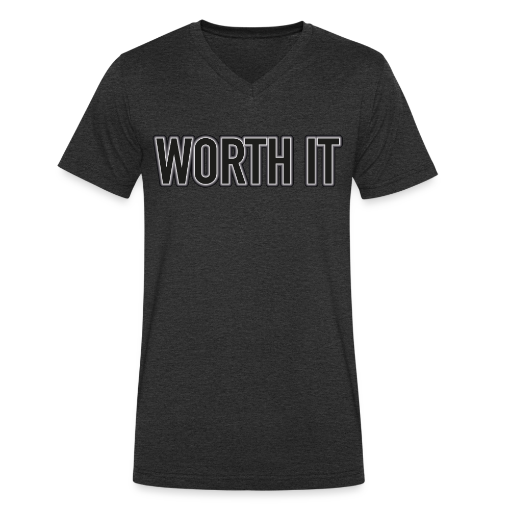 Worth it - Männer T-Shirt mit V-Ausschnitt aus 100% Bio-Baumwolle - Anthrazit