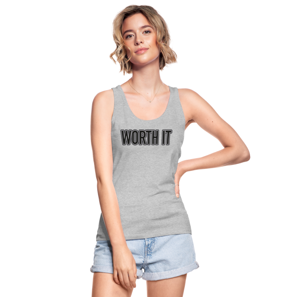 Worth it - Frauen Bio Tank Top - Grau meliert