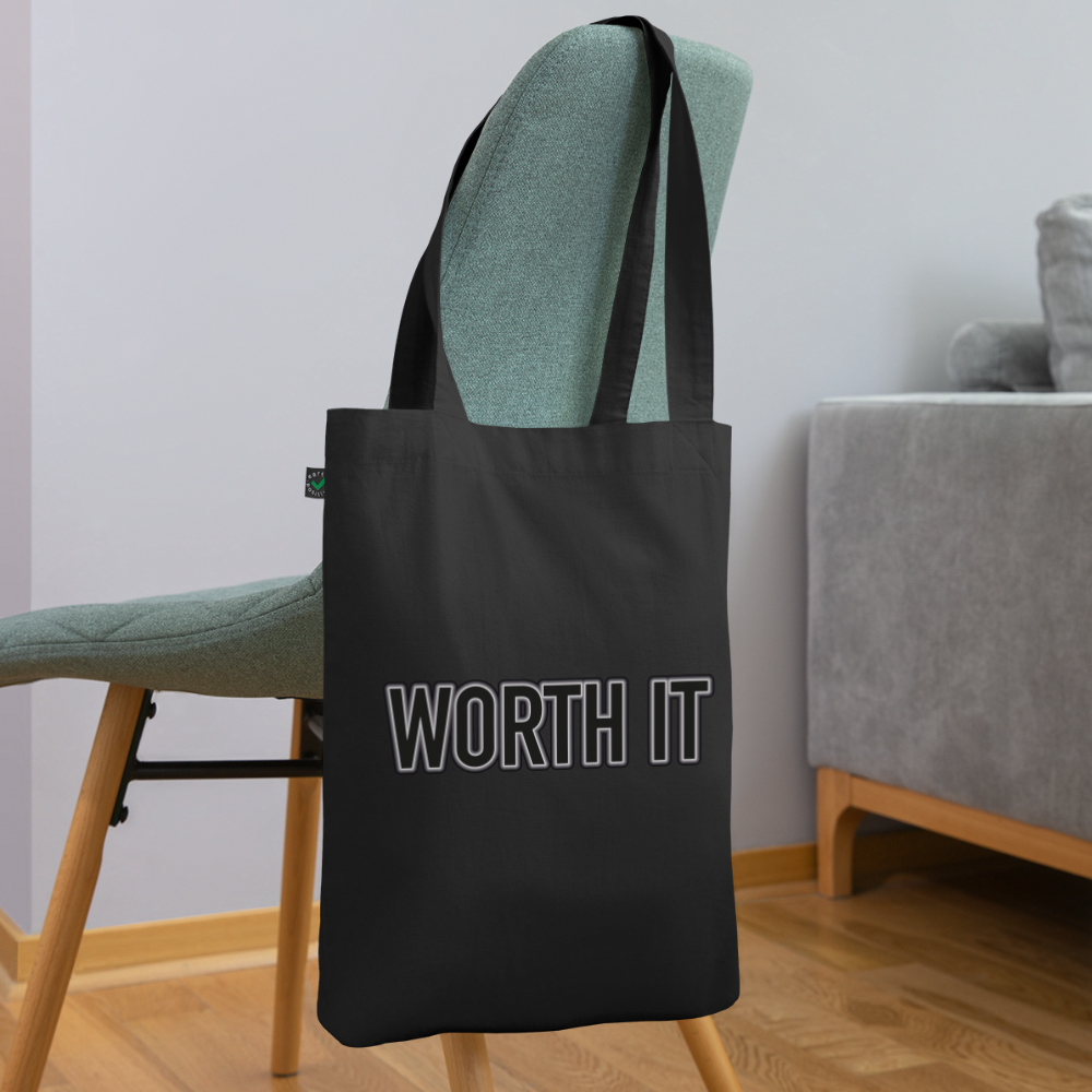 Worth it - Stoffbeutel aus 100% Bio-Baumwolle - Schwarz