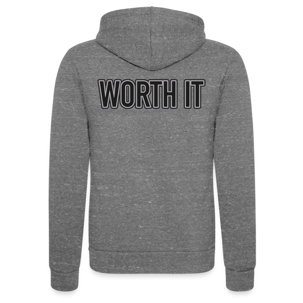 Worth it - Unisex Tri-Blend Kapuzenjacke - Grau Triblend