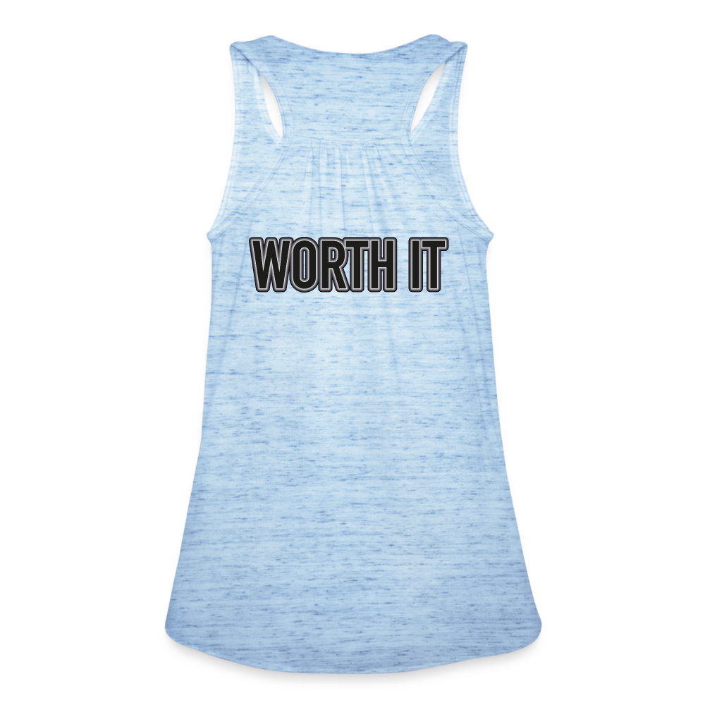 Worth it - Federleichtes Frauen Tank Top - Blau meliert