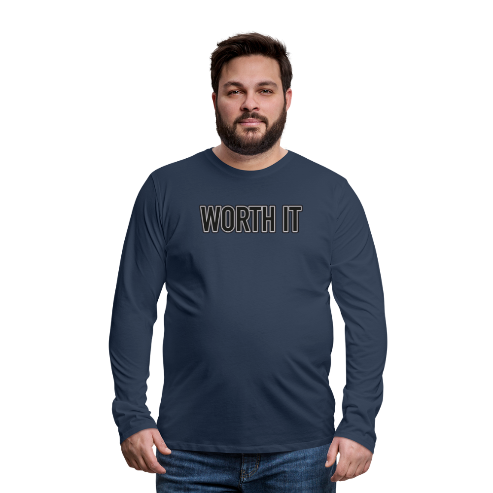 Worth it - Männer Langarmshirt - Navy