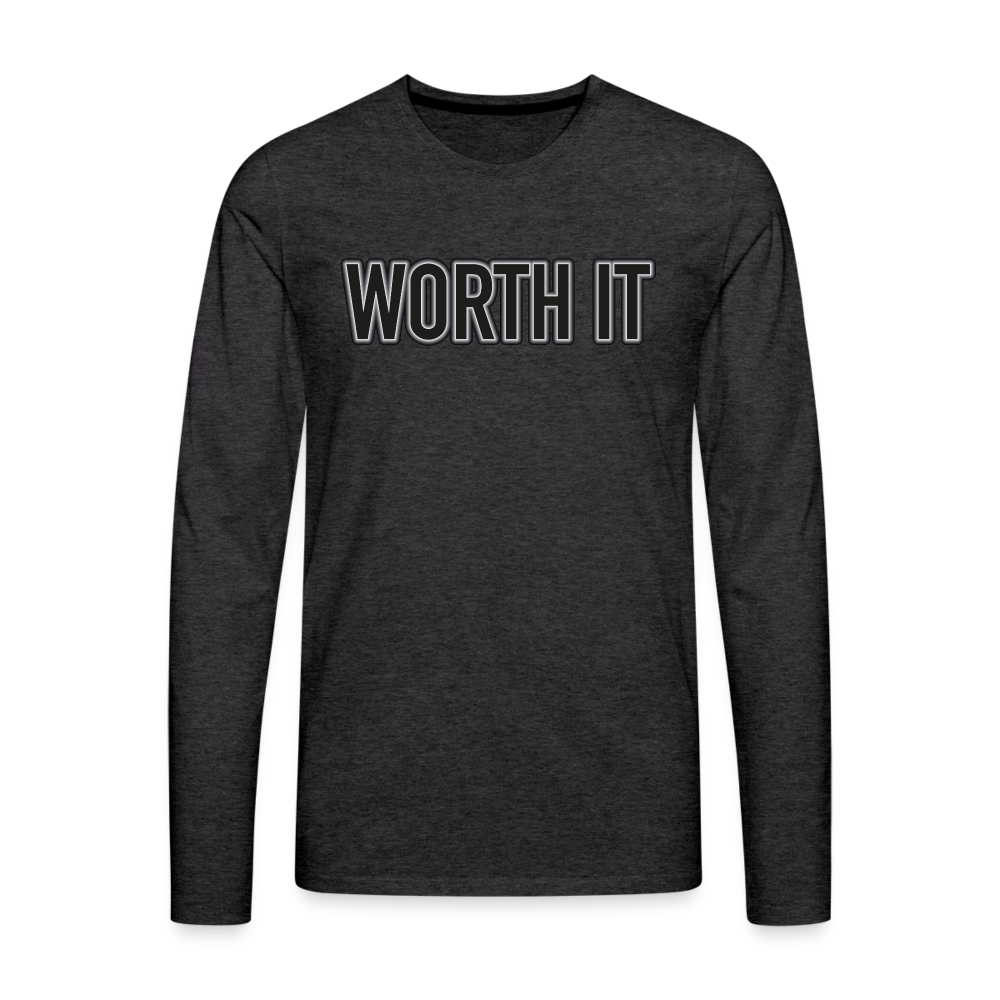 Worth it - Männer Langarmshirt - Anthrazit