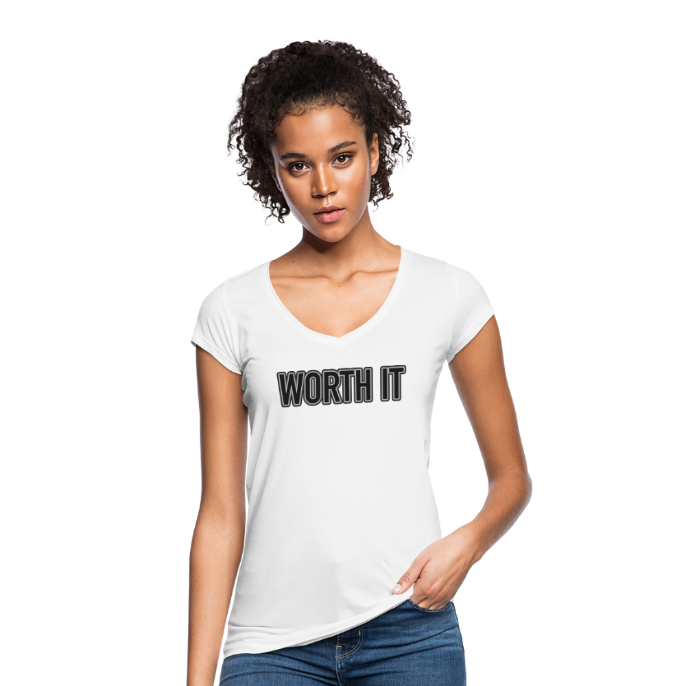 Worth it - Frauen Vintage T-Shirt - weiß