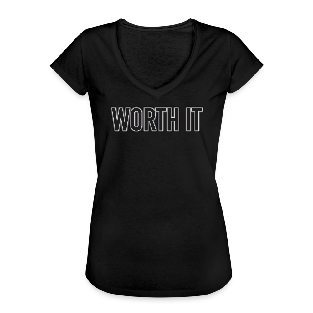 Worth it - Frauen Vintage T-Shirt - Schwarz