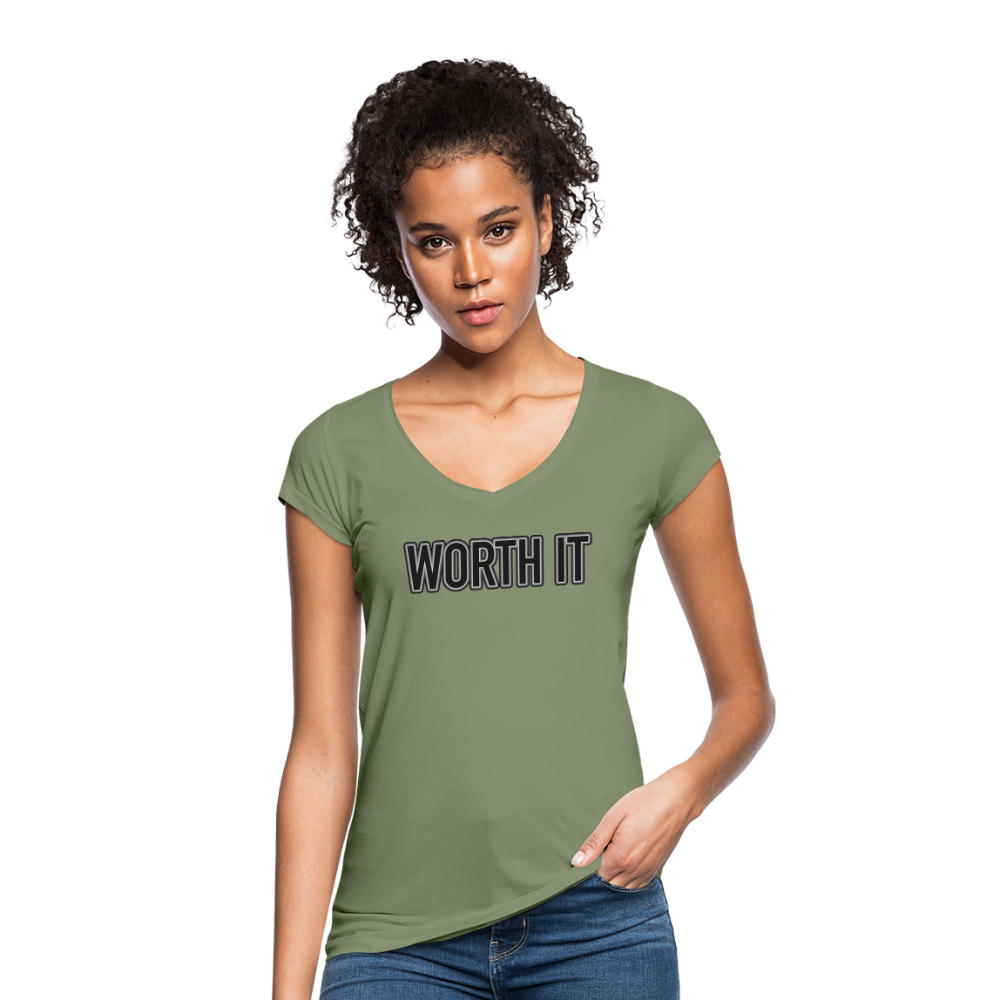 Worth it - Frauen Vintage T-Shirt - Oliv