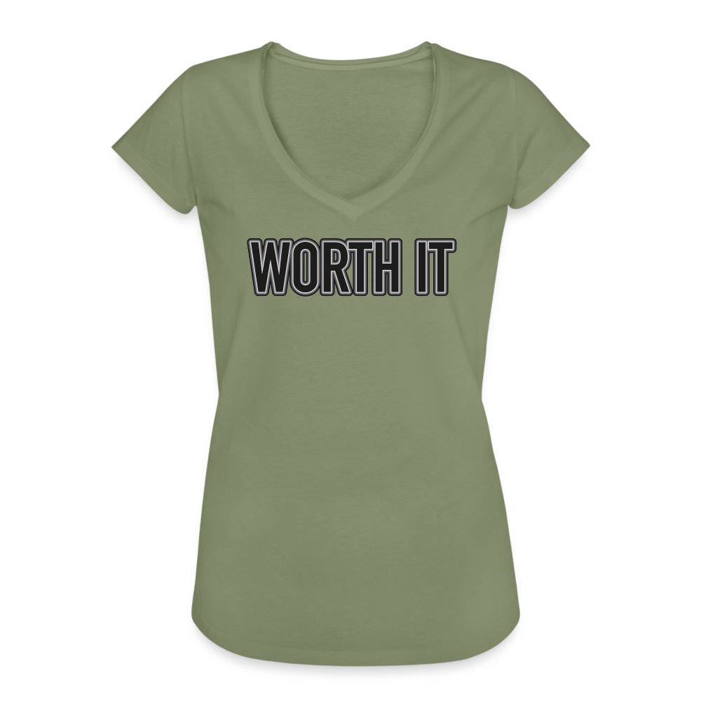 Worth it - Frauen Vintage T-Shirt - Oliv