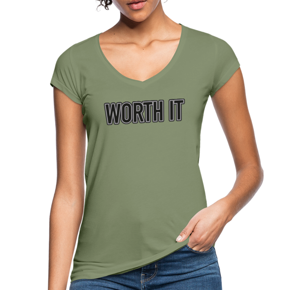Worth it - Frauen Vintage T-Shirt - Oliv