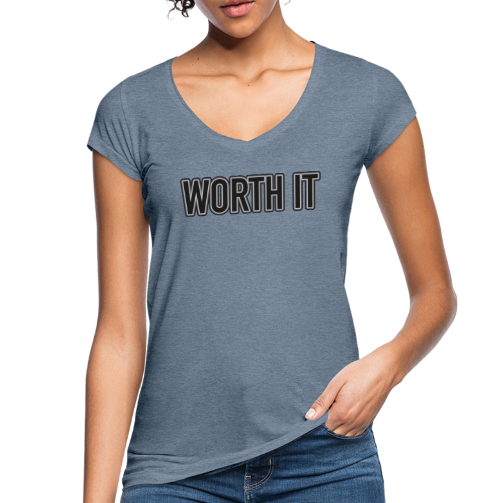 Worth it - Frauen Vintage T-Shirt - Vintage Denim