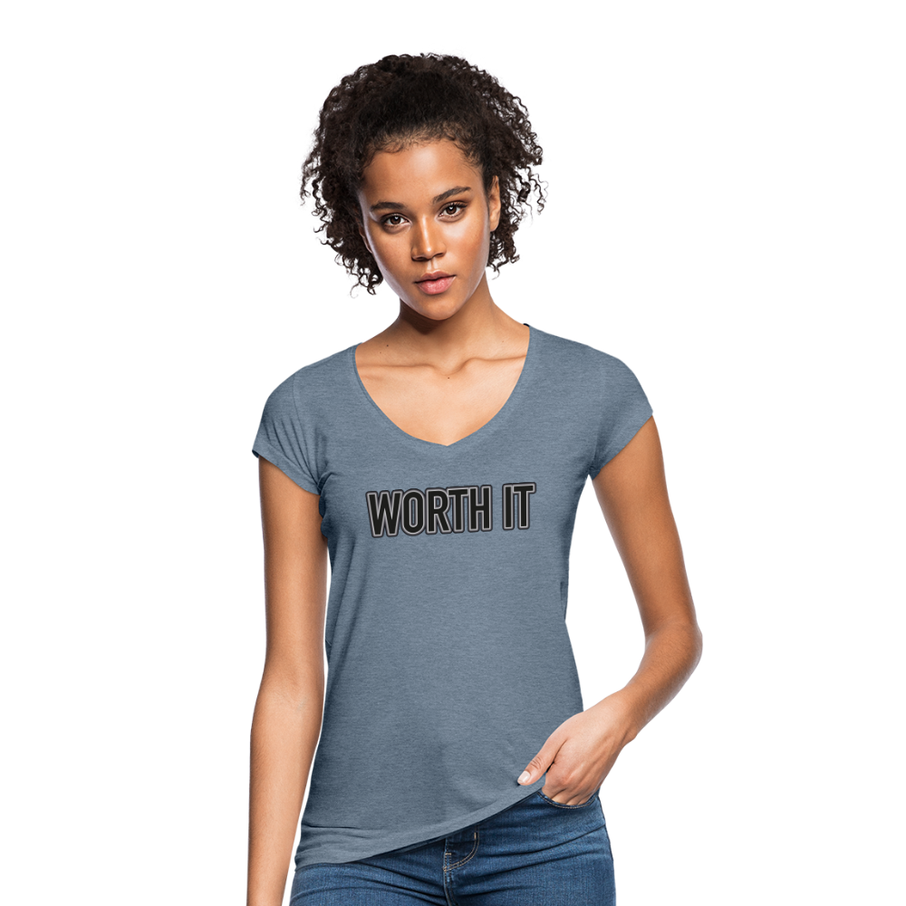 Worth it - Frauen Vintage T-Shirt - Vintage Denim