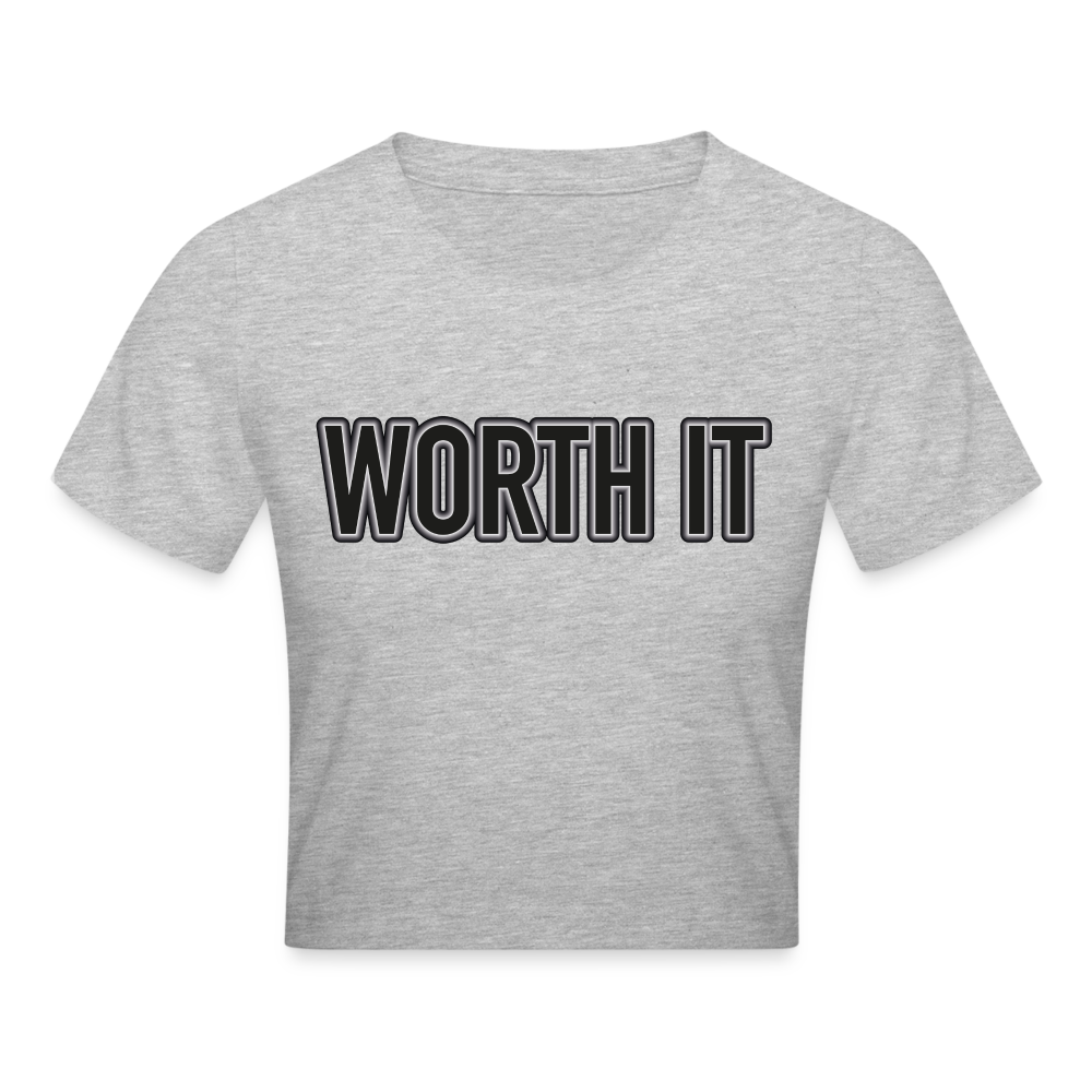 Worth it - Crop T-Shirt - Grau meliert