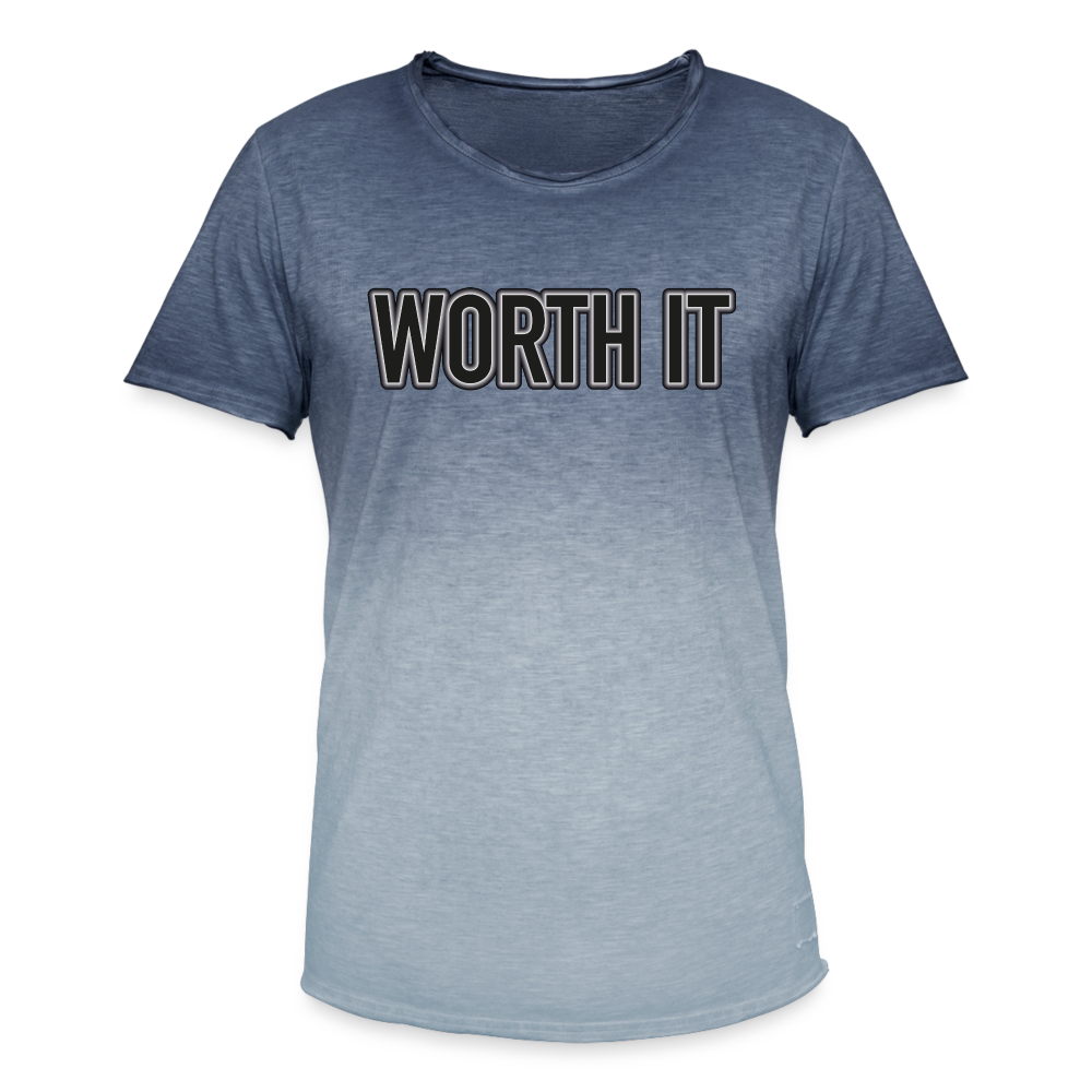 Worth it - Männer T-Shirt mit Farbverlauf - Dip Dye Blau