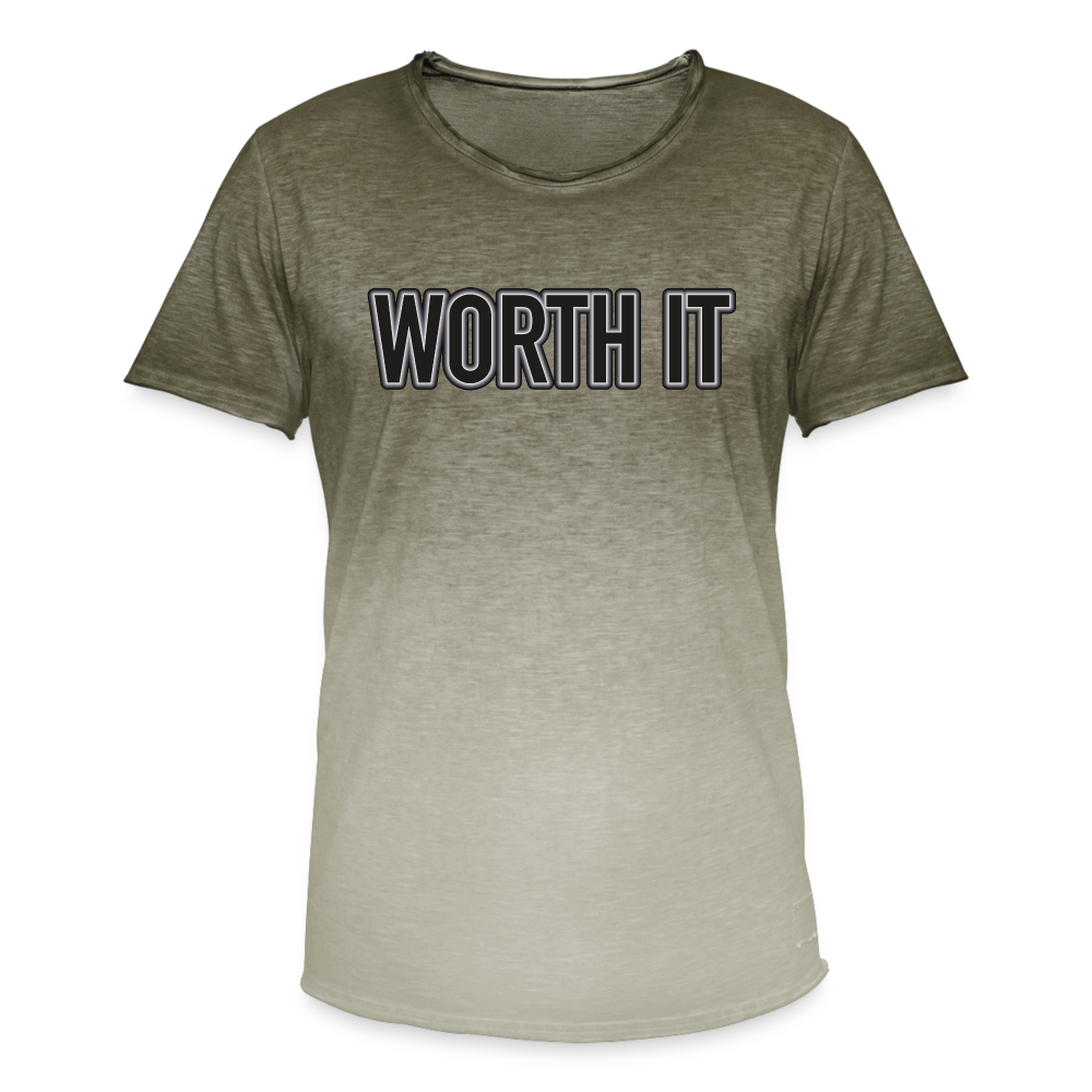 Worth it - Männer T-Shirt mit Farbverlauf - Dip Dye Khaki