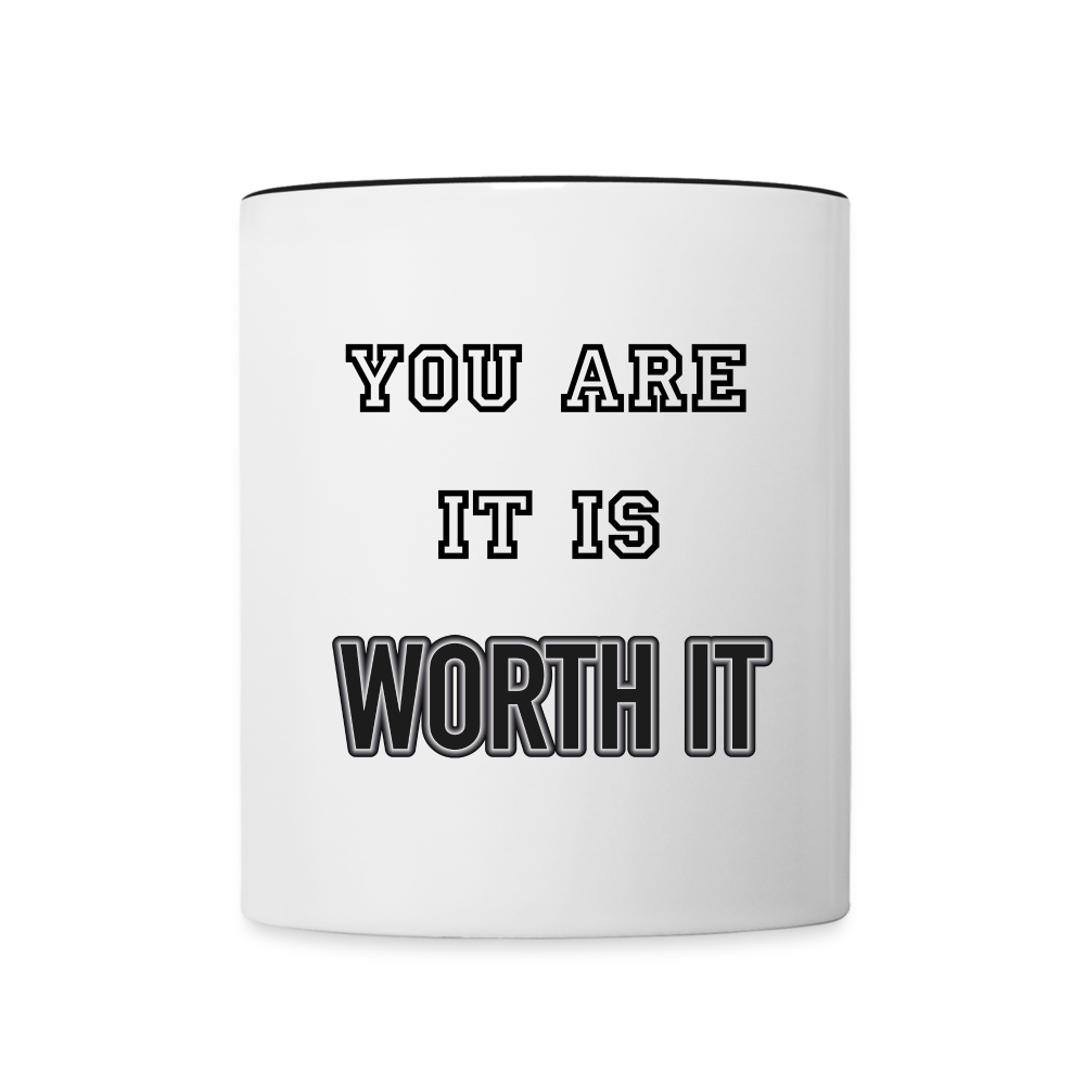 Worth it - Tasse zweifarbig 325 ml - Weiß/Schwarz