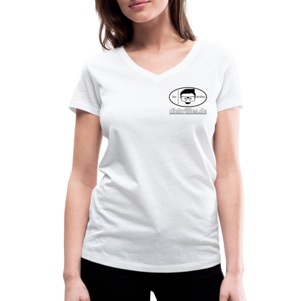 Die Brillies Fanedition - Frauen T-Shirt mit V-Ausschnitt aus 100% Bio-Baumwolle - weiß